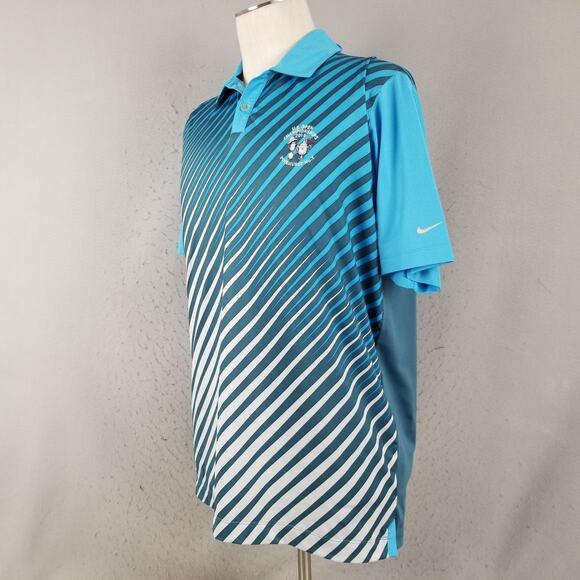 Nike Golf Polo Shirt Mens Large Blue U.S. Open 2014 Pinehurst No2 Dri-FIT - Picture 5 of 11